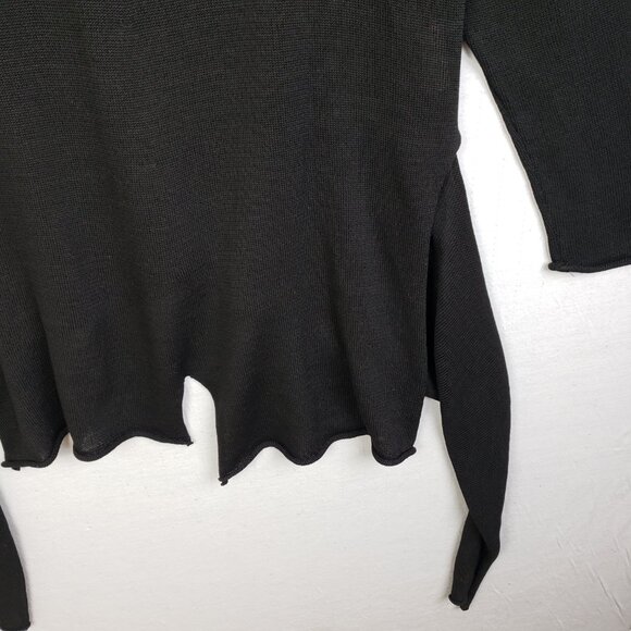 RUNDHOLZ Tunic Sweater Asymmetrical Hem Black Minimalist Lagenlook size M Goth - Picture 6 of 14
